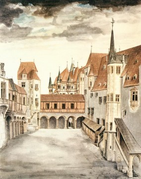 Albrecht Dürer Werke - Hof des ehemaligen Schloss in Innsbruck mit Wolken Albrecht Dürer